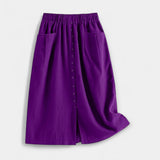 Magdalēna Elegantiški Midi Vintage Sijonai Su Kišenėmis