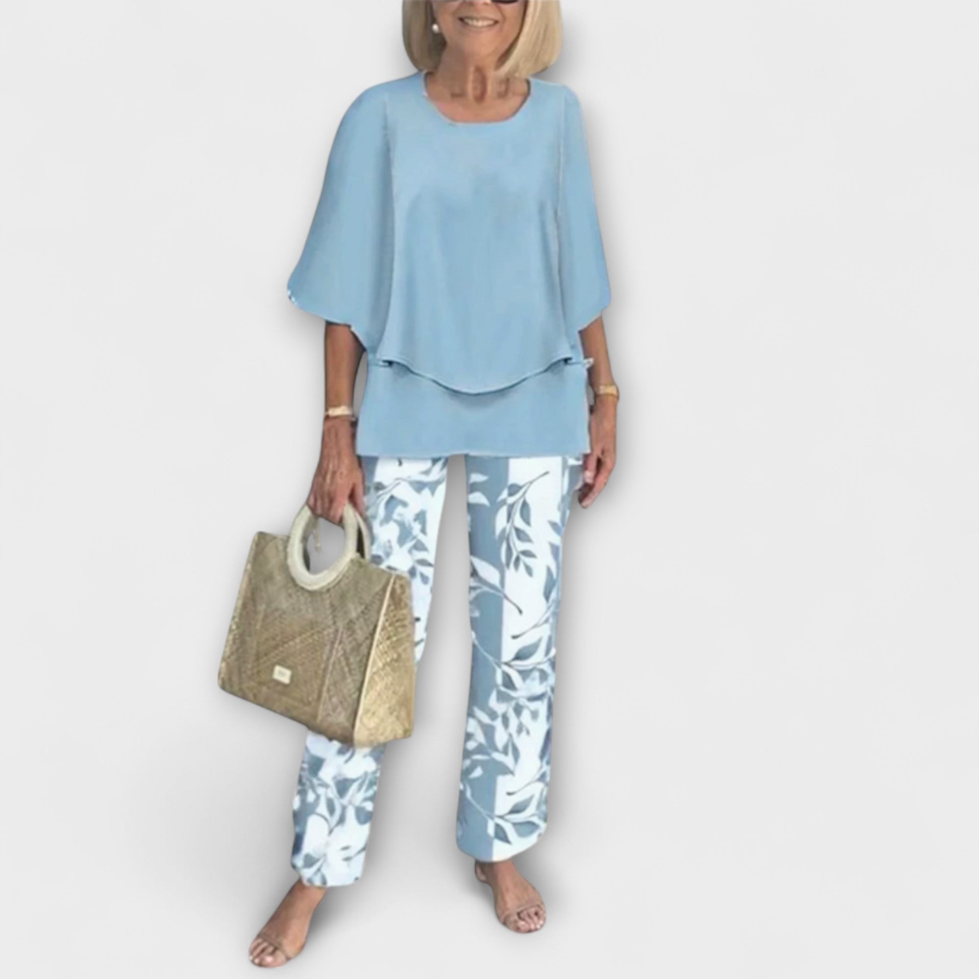 Rosamund - Modernus komplektas su patogia bluze ir kelnėmis