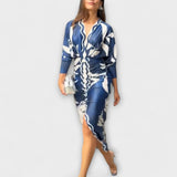 Cleo - Unikalūs midi suknelės su dolman rankovėmis ir Brazilijos raštu