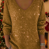 Ella™ | Šventinis moteriškas megztinis su V formos iškirpte
