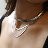 Eva Elegantiška Gyvatė Metalinė Kaklo Grandinėlė Minimalistinė