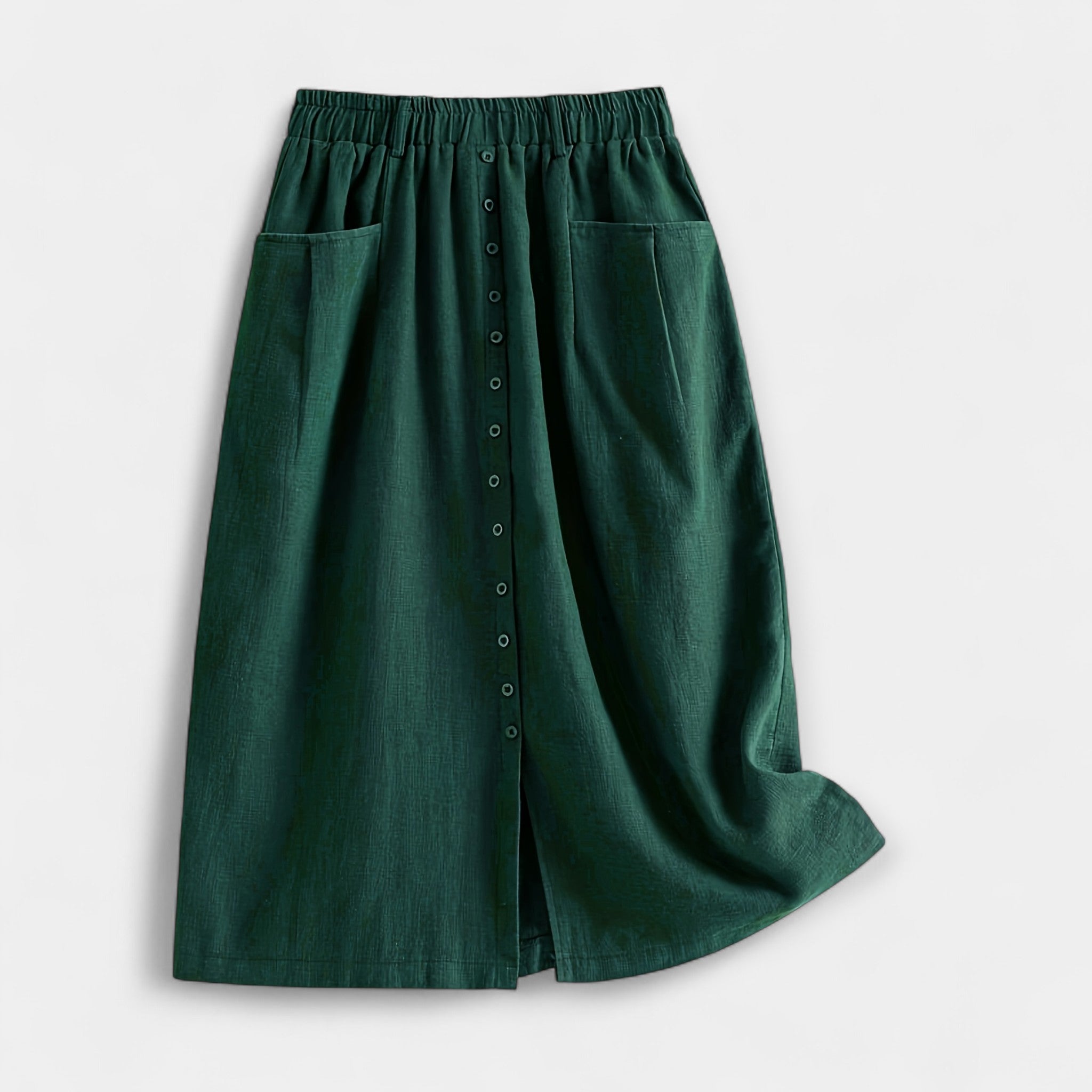 Magdalēna Elegantiški Midi Vintage Sijonai Su Kišenėmis