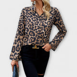 Laisva blūzė su leopardų raštu