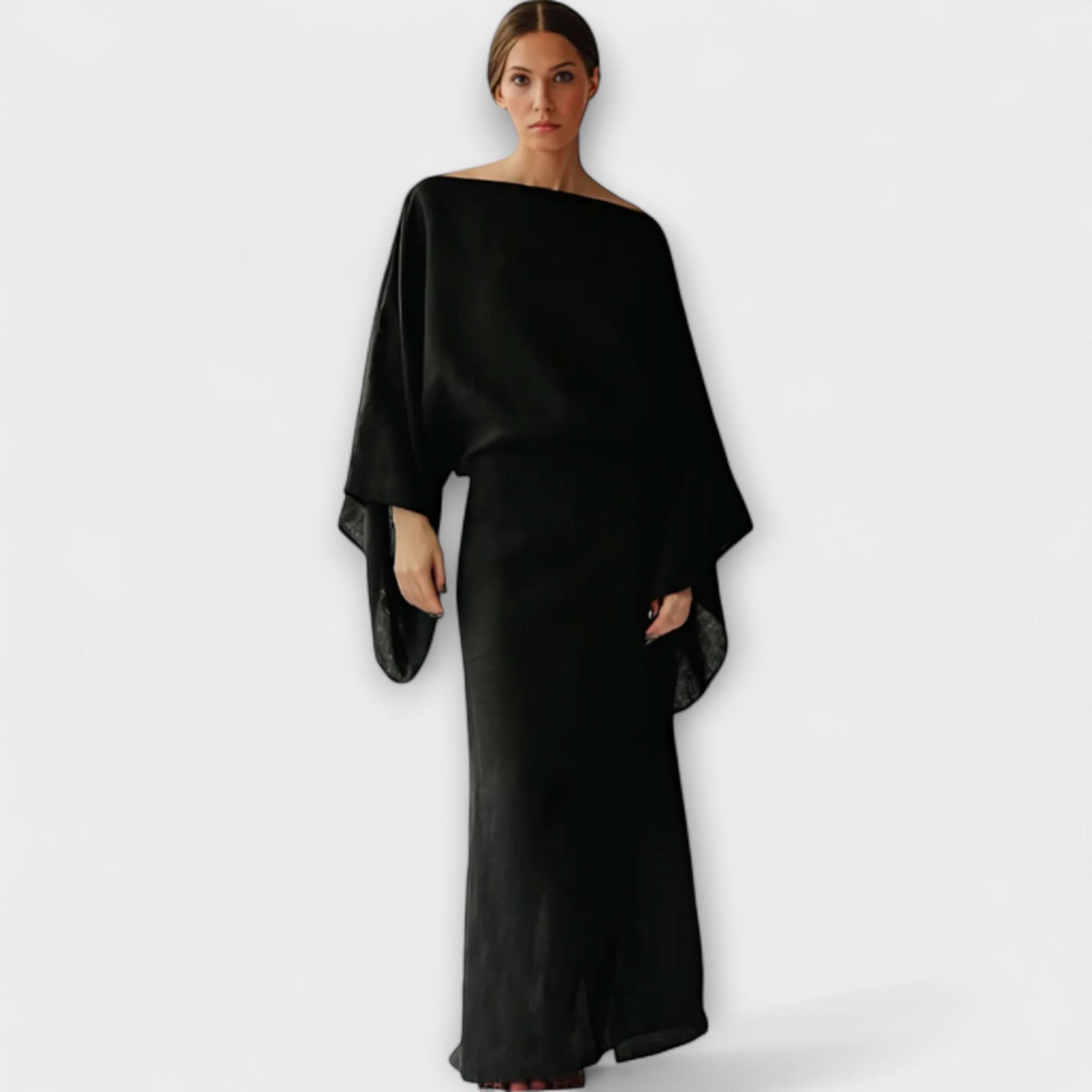 Dana - Kimono suknelė, pagaminta iš lino ir medvilnės