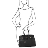 TL Bag - Odinė rankinė su auksinėmis detalėmis