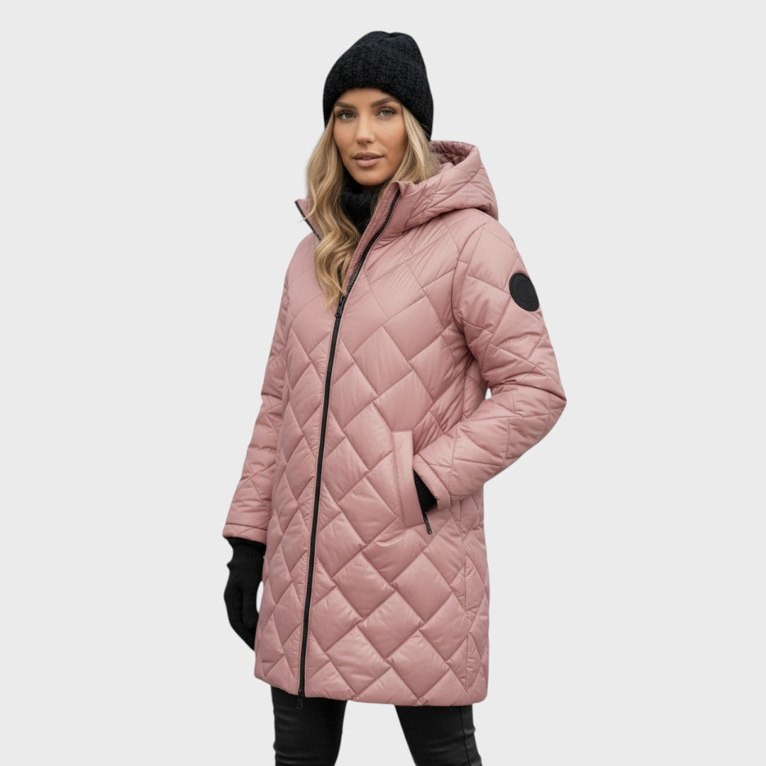 Clara | Elegantiškas, siuvinėtas paltas su gobtuvu