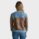 Roxy | Viršus su leopardų raštu ir džinsų detalėmis